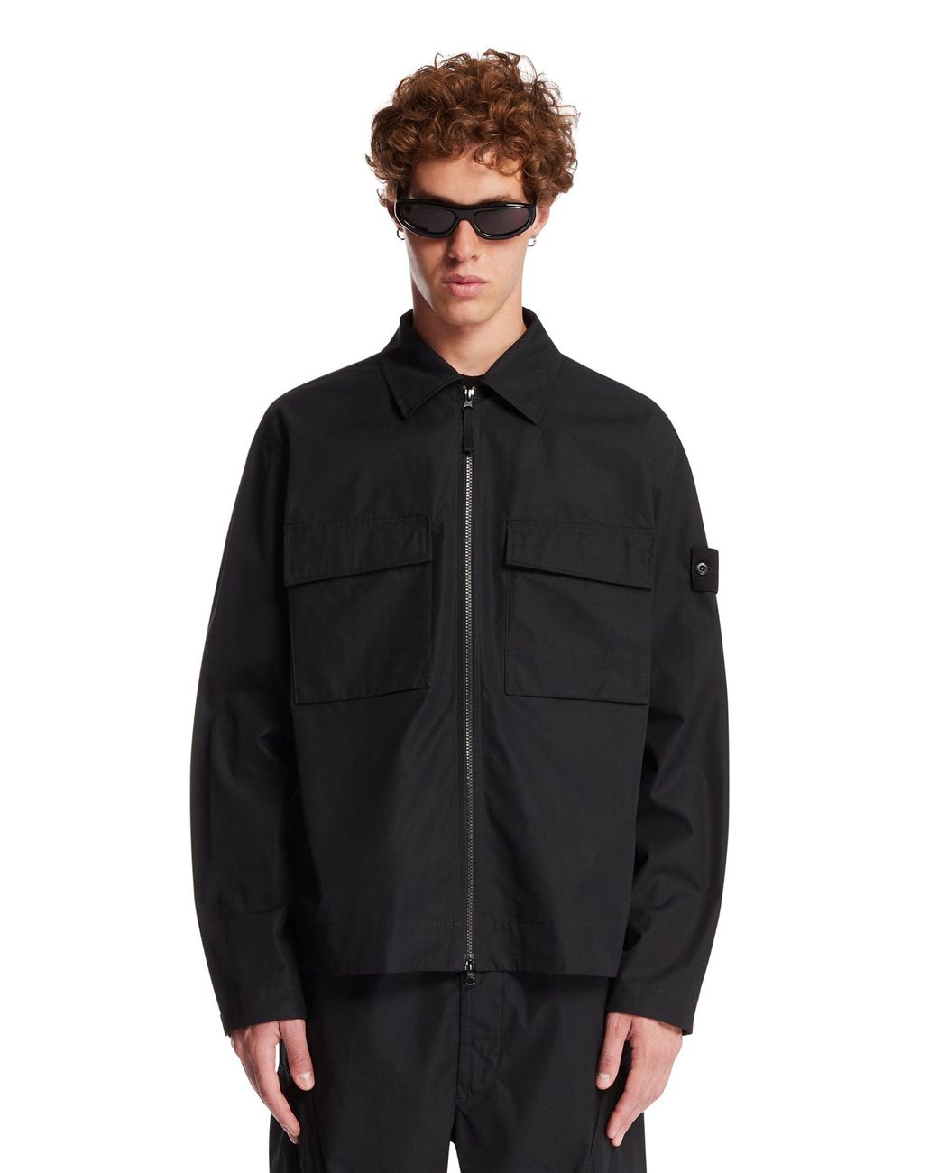 Stone Island Black 1200018 Ghost Cotton Overshirt for men