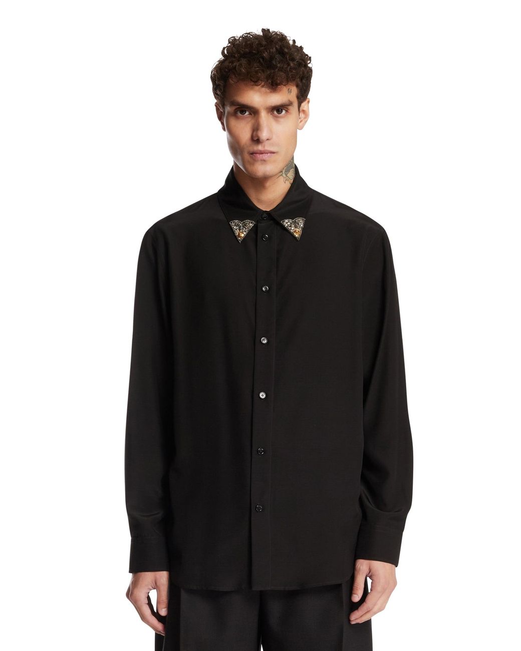 Versace Black Silk Shirt for men