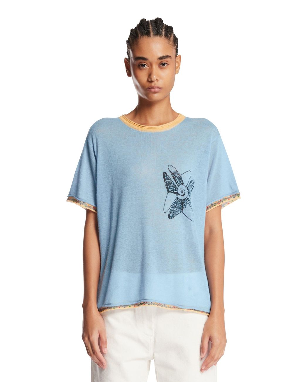 Adrian Cashmere Blue Symbiosis T-Shirt