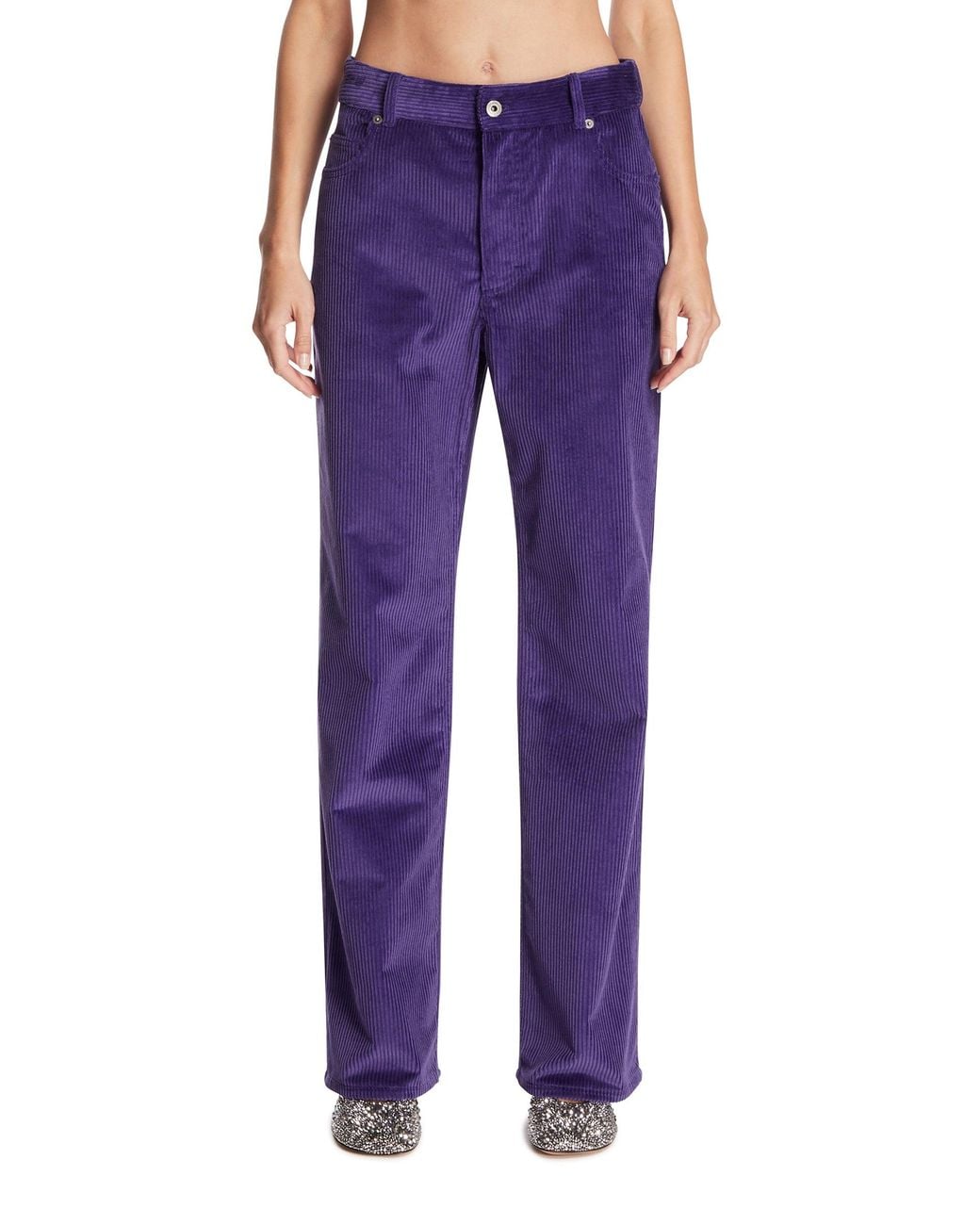 Loewe Purple Cotton Corduroy Trousers