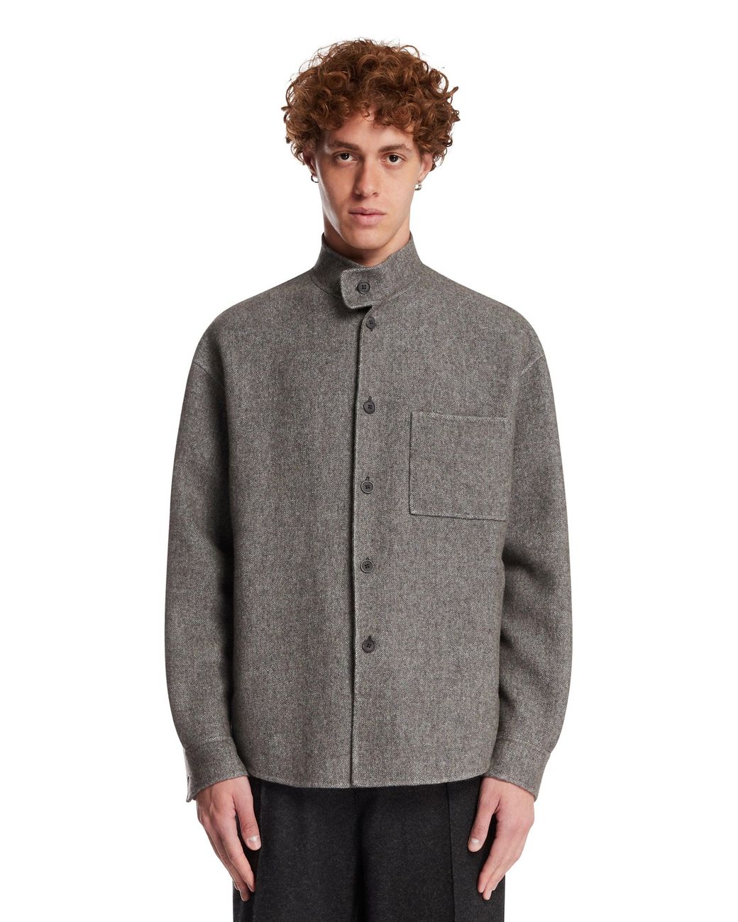 Giorgio Armani Gray Cashmere Overshirt for men