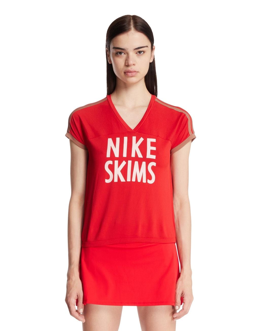 Nike Red Skims V-Neck T-Shirt