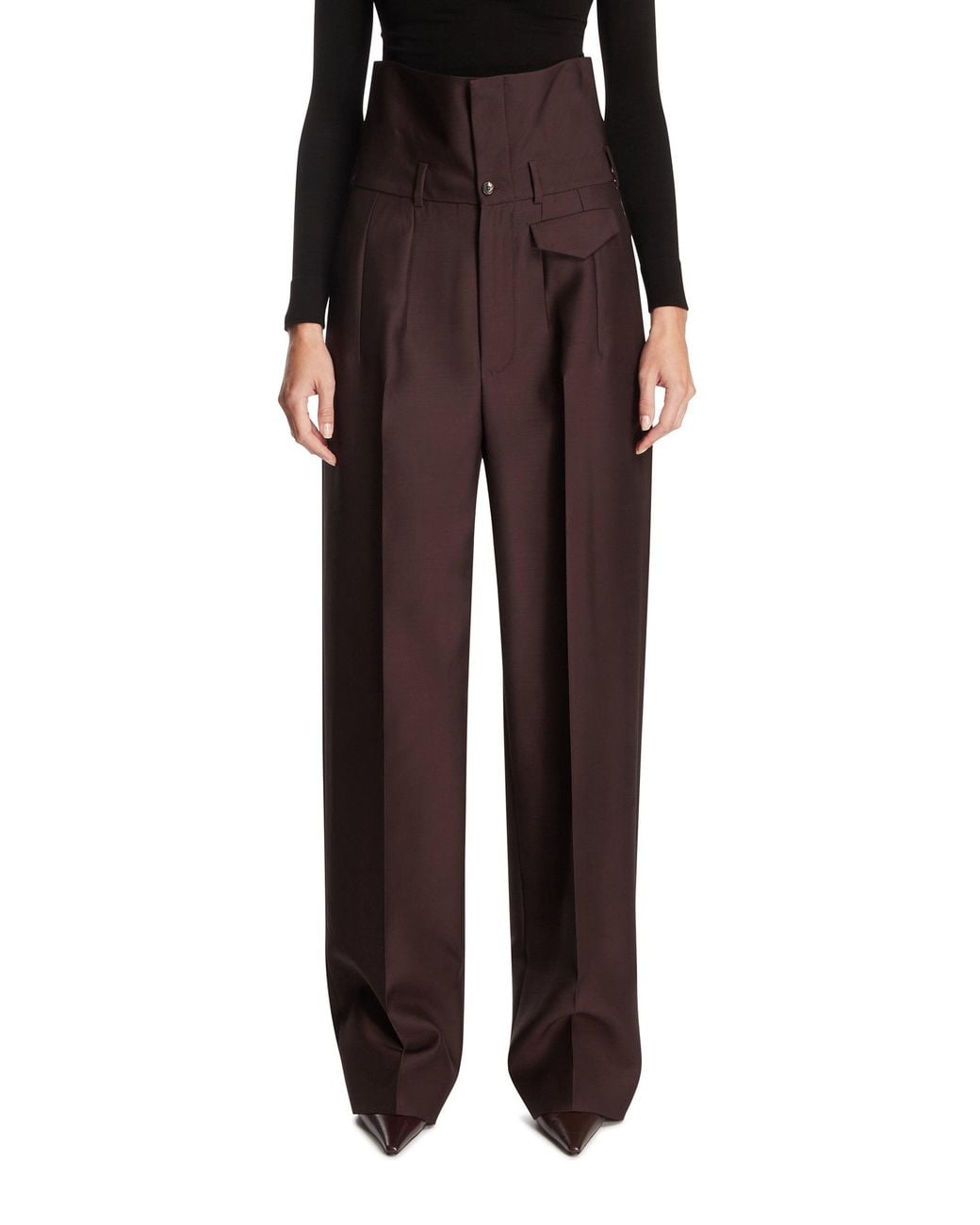 Carven Black Wool And Silk Trousers