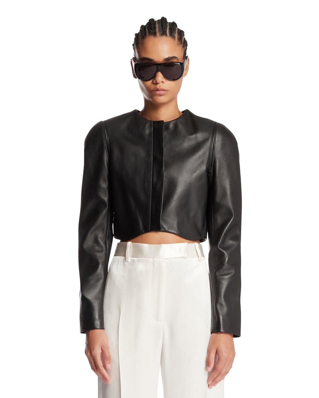Alaïa Black Leather Fitted Jacket