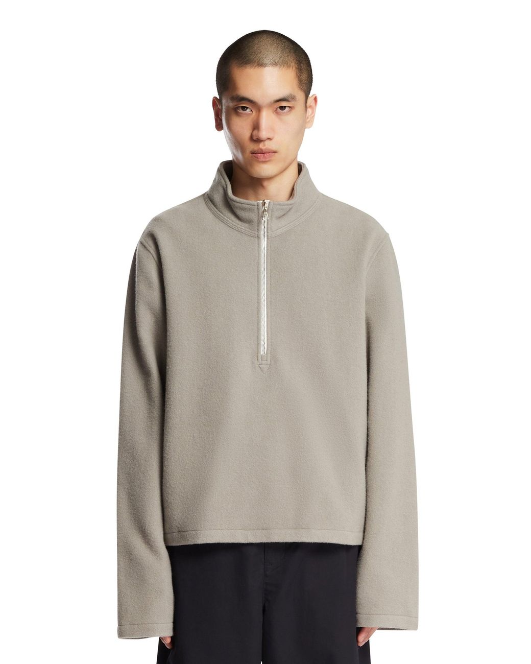 Rier Gray Light Wool Fleece Sweater for men