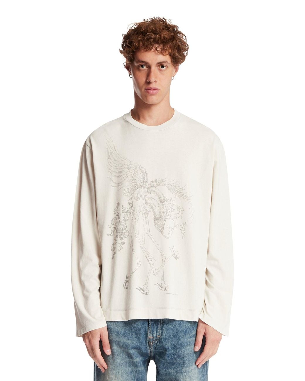 Our Legacy White Long Sleeve Box T-Shirt for men