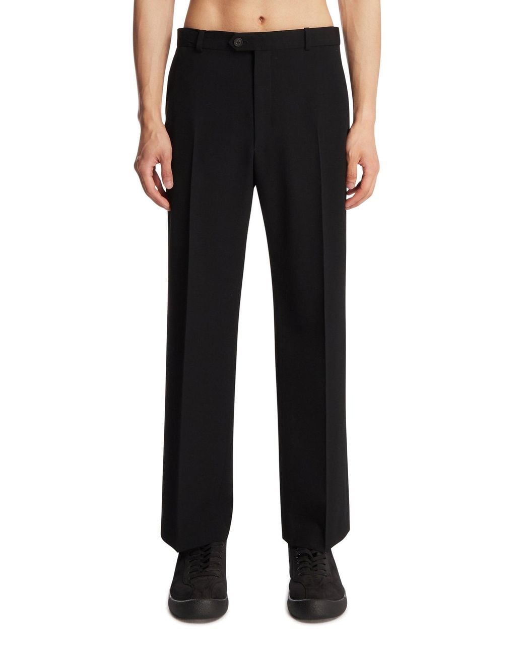 The Row Black Wool Trousers for men
