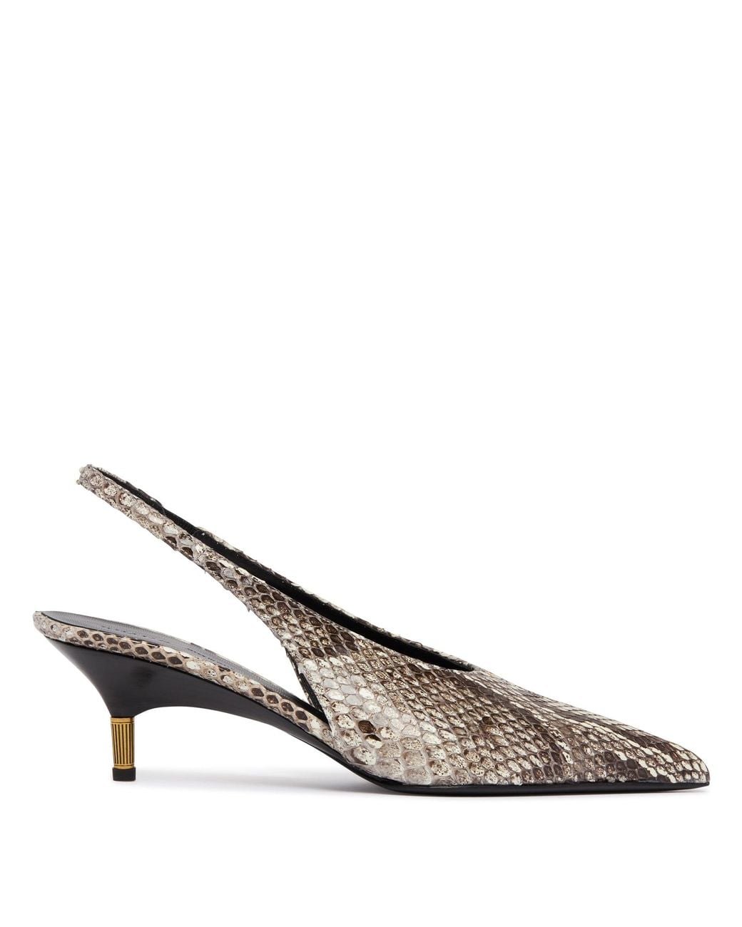 Khaite Metallic Bella Low Python-Print Pumps