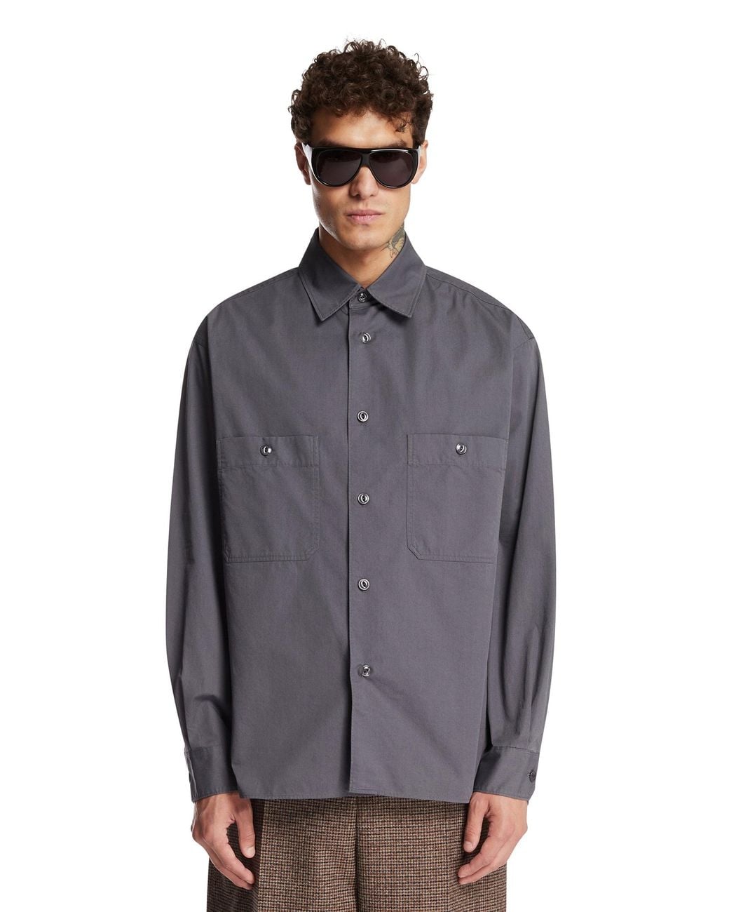 Lemaire Gray Cotton Shirt for men
