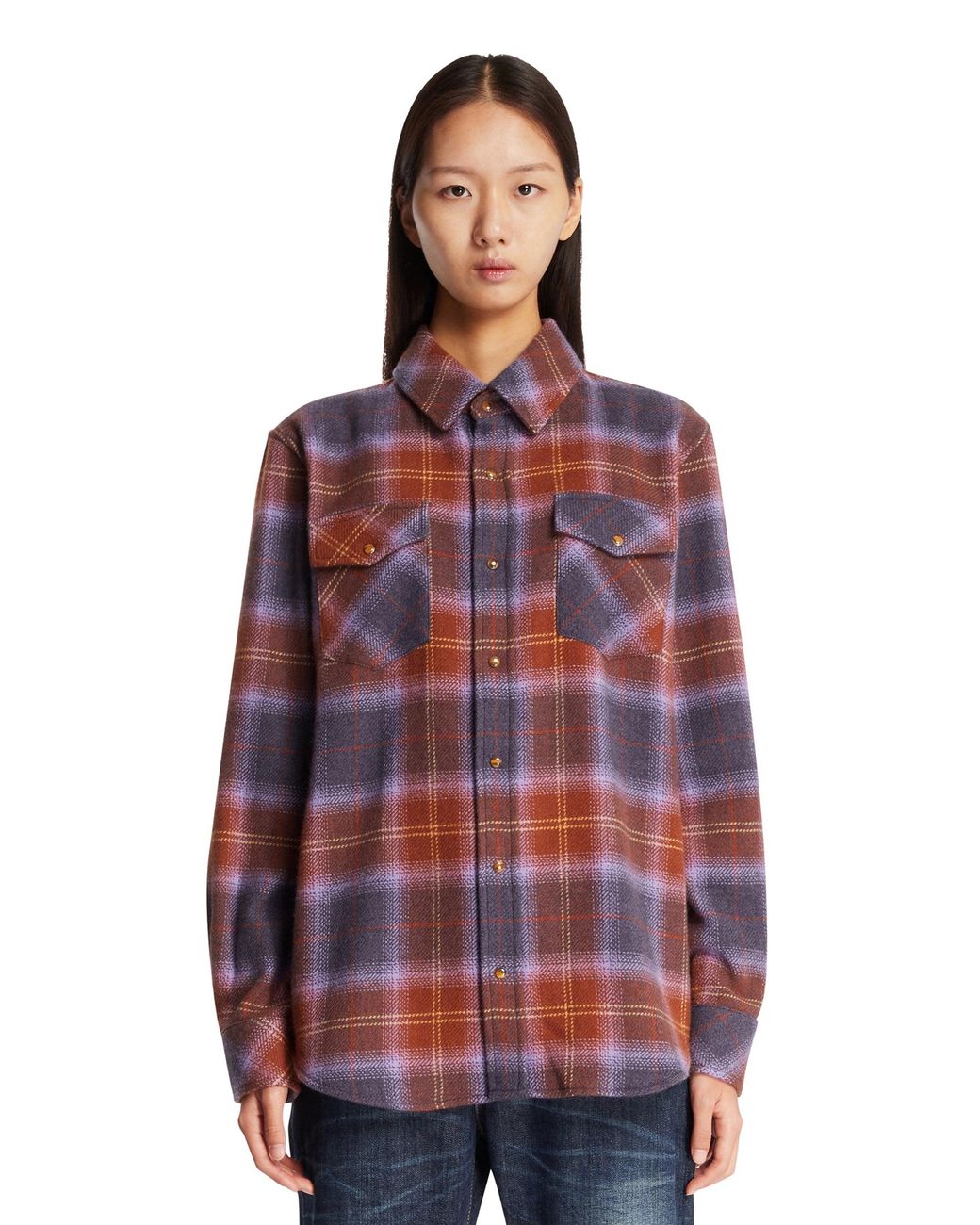 God's True Cashmere Red Vulcan Tartan Cashmere Shirt