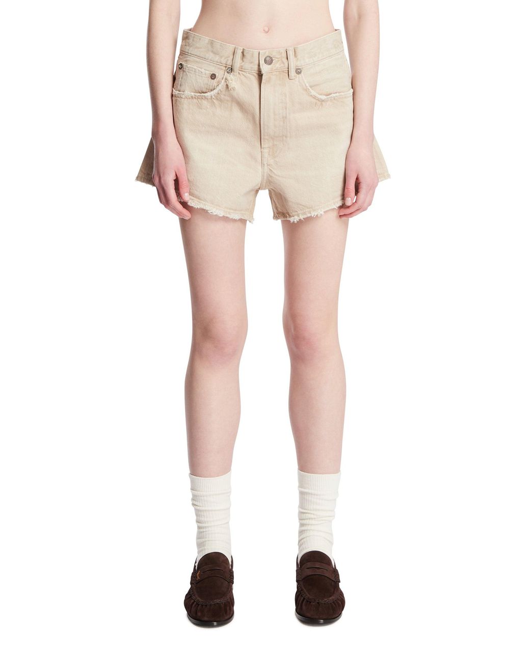 R13 Natural Frayed Shorts
