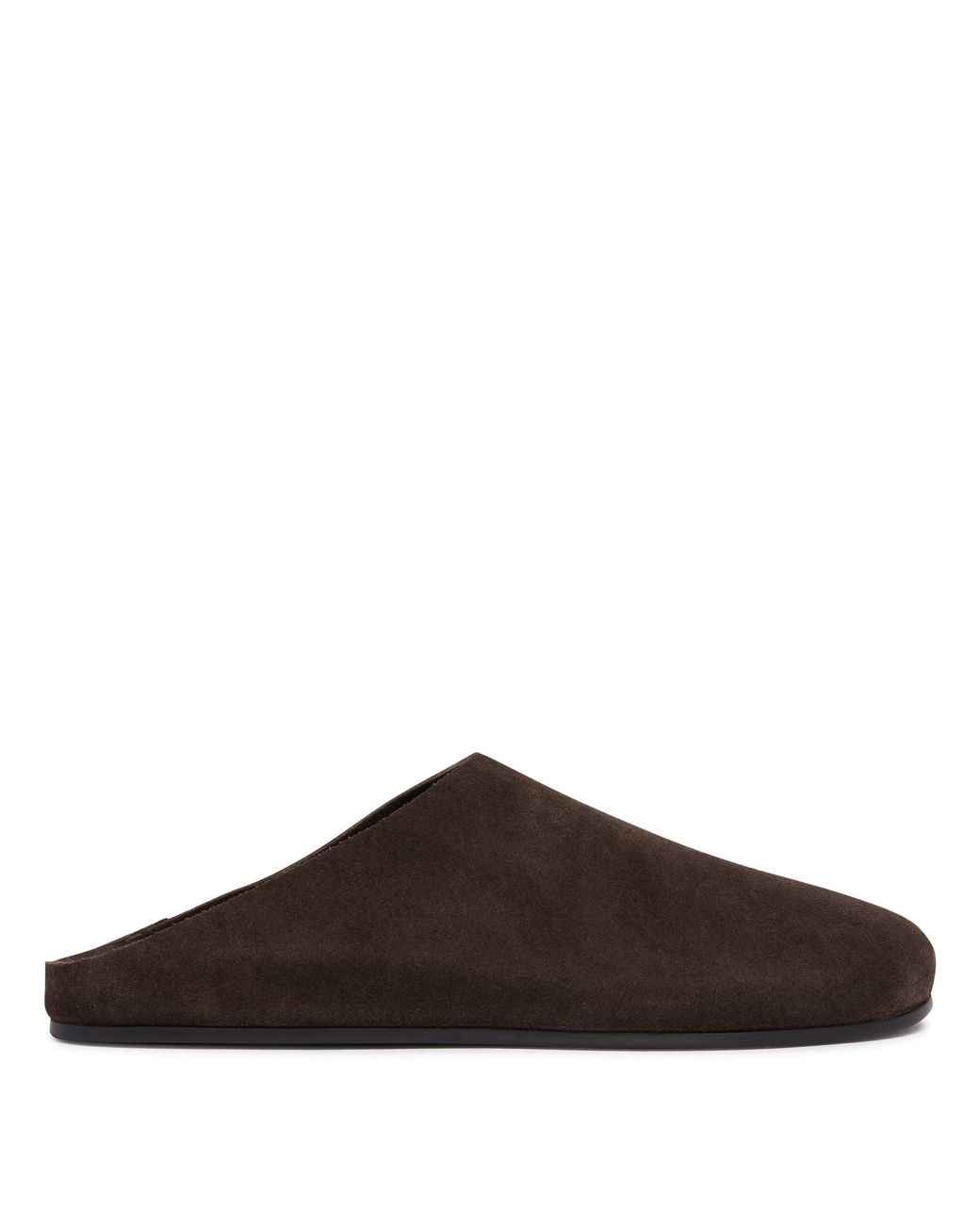 The Row Brown Hudson Suede Slippers