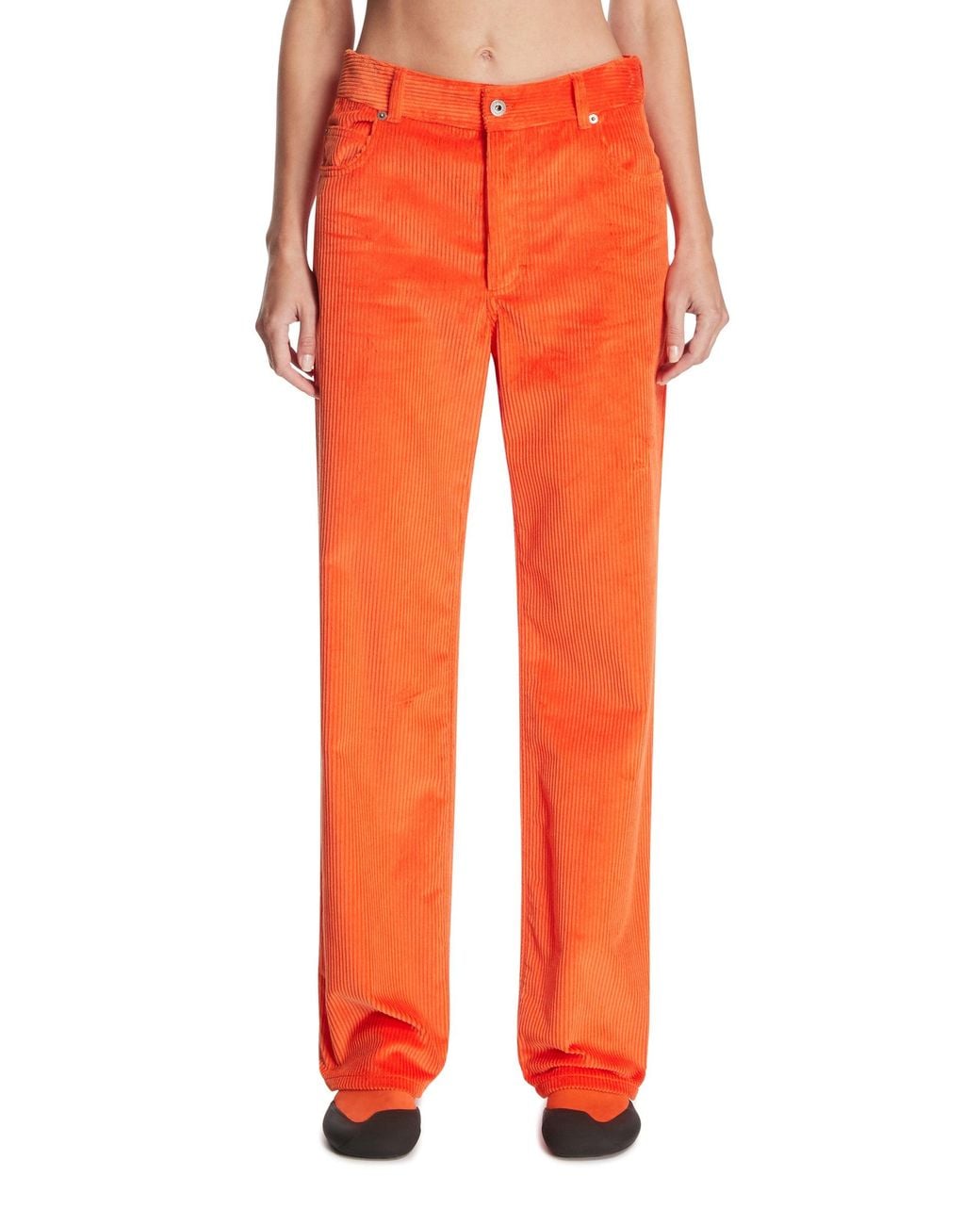 Loewe Orange Cotton Corduroy Trousers