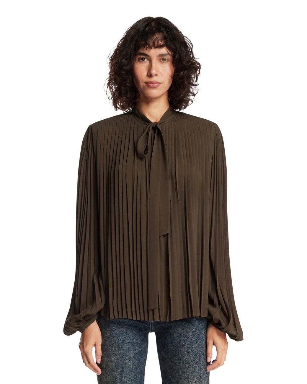 Tom Ford Brown Viscose Lavalliere Shirt
