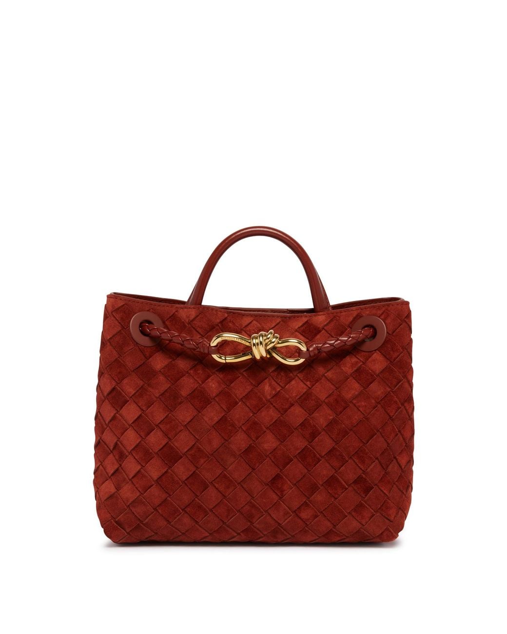 Bottega Veneta Red Small Andiamo Suede Bag