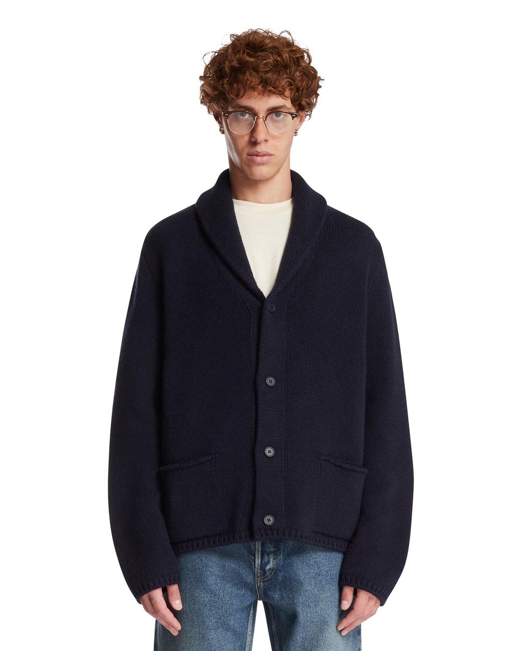 The Row Blue Cashmere And Cotton Cardigan for men