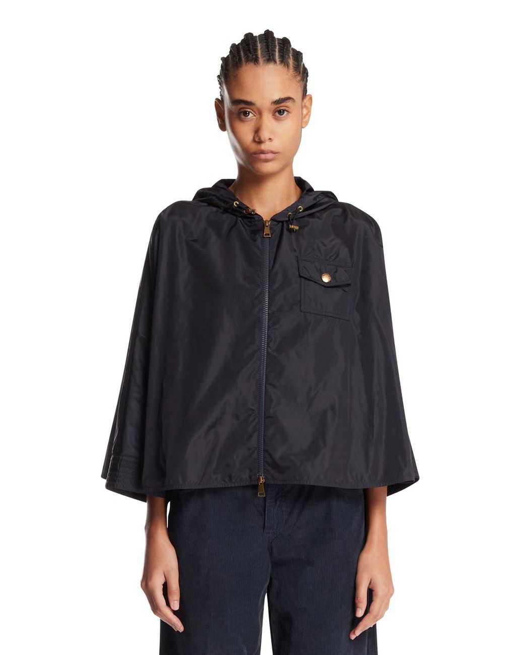 Moncler Blue Hooded Cape