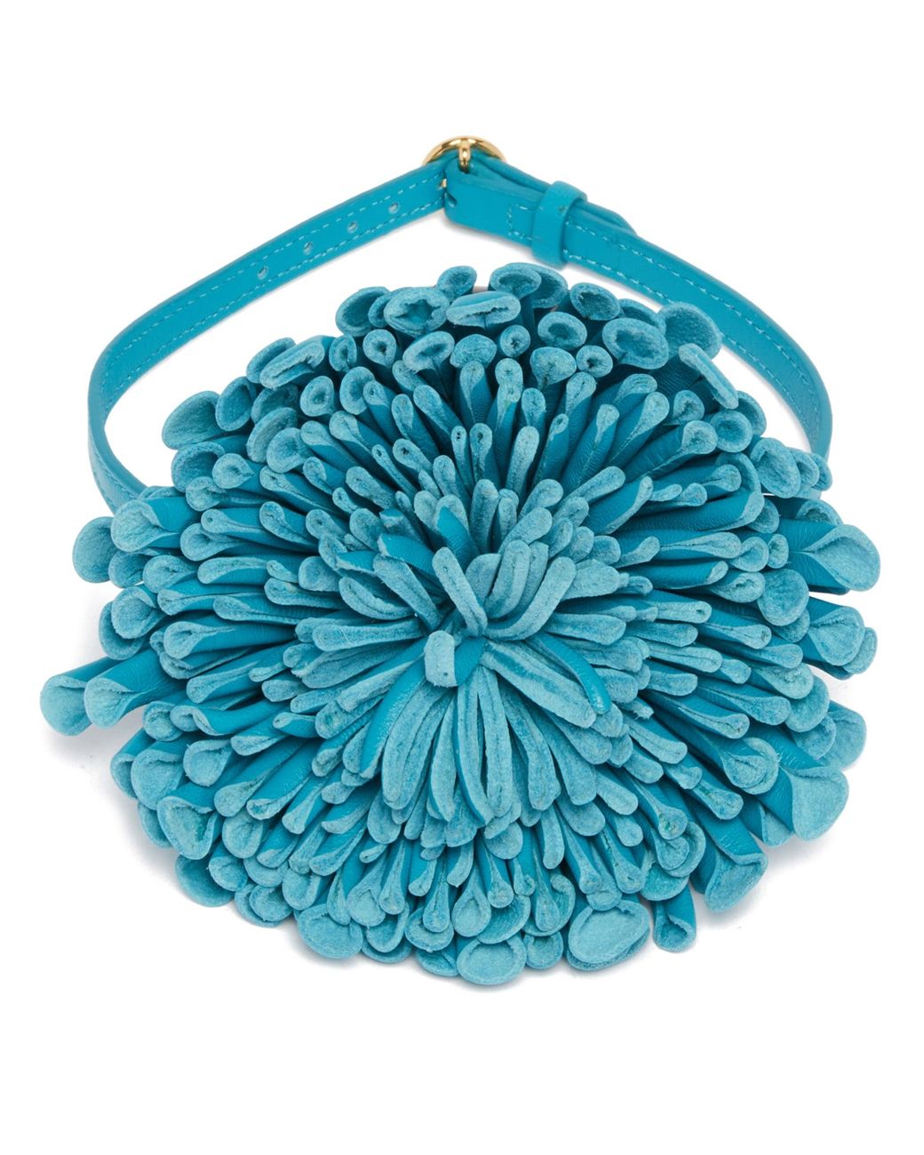 Alaïa Blue Light Leather Flower Choker