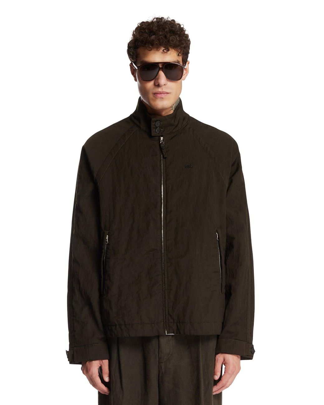 Massimo Osti Studio Black Wool And Nylon Padded Bomber Jacket for men