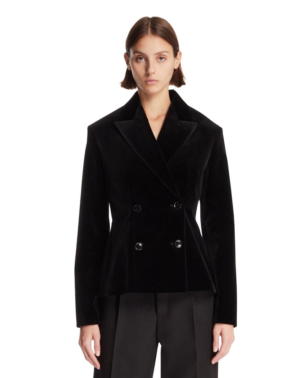 Alaïa Black Velvet Double-Breasted Jacket