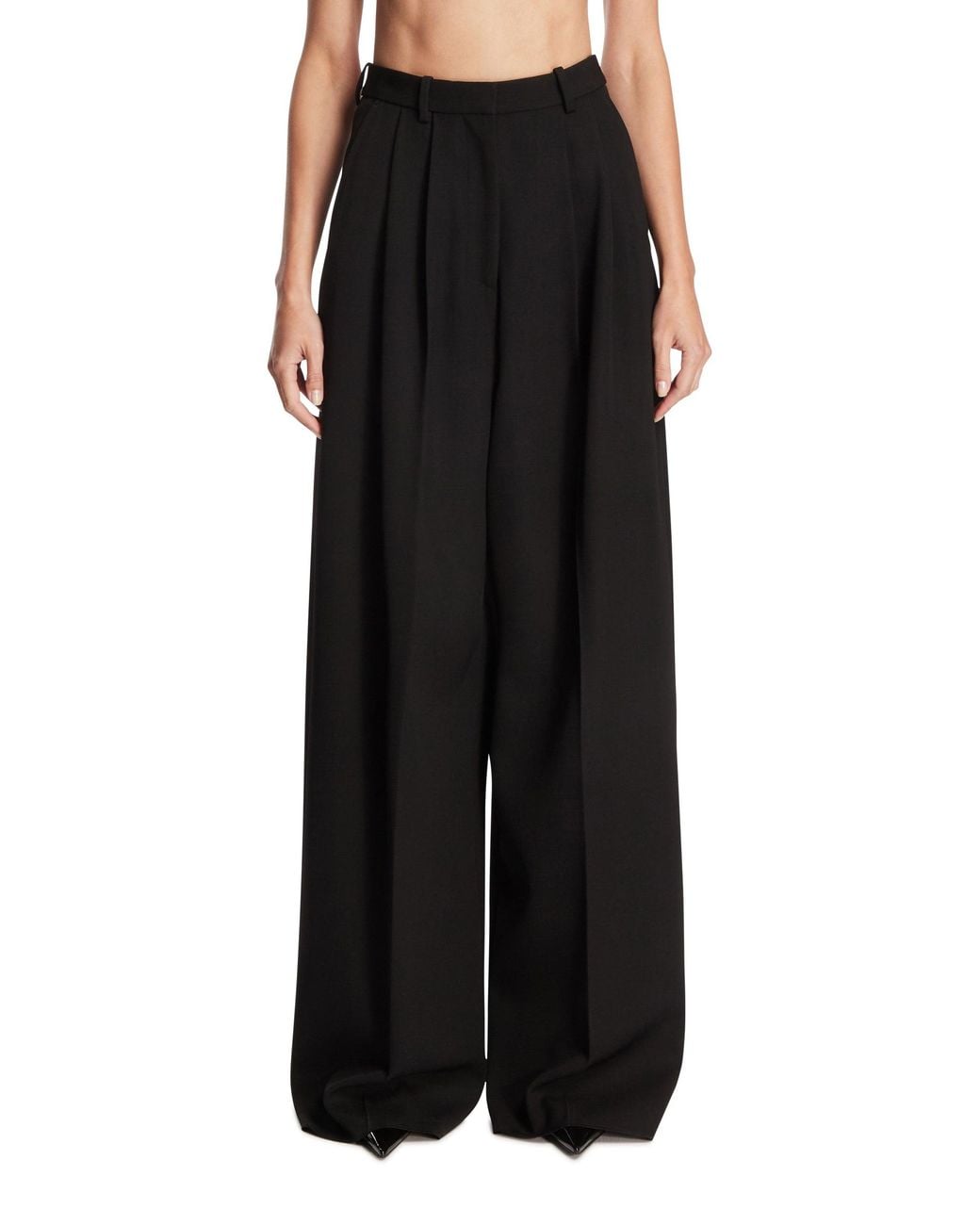 Balenciaga Black Wide-Leg Cotton Trousers