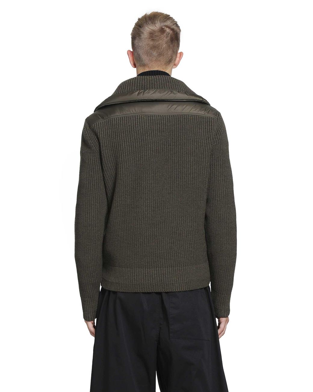 Moncler Gray Padded Wool Zip-Up Cardigan for men