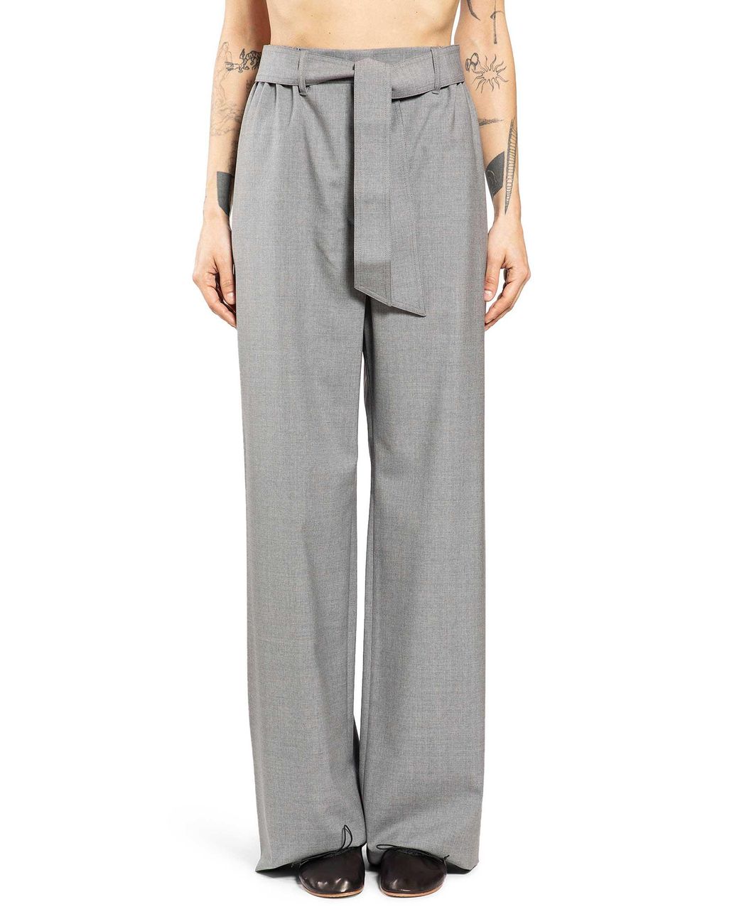 Max Mara Gray Stretch Wool Cloth Trousers