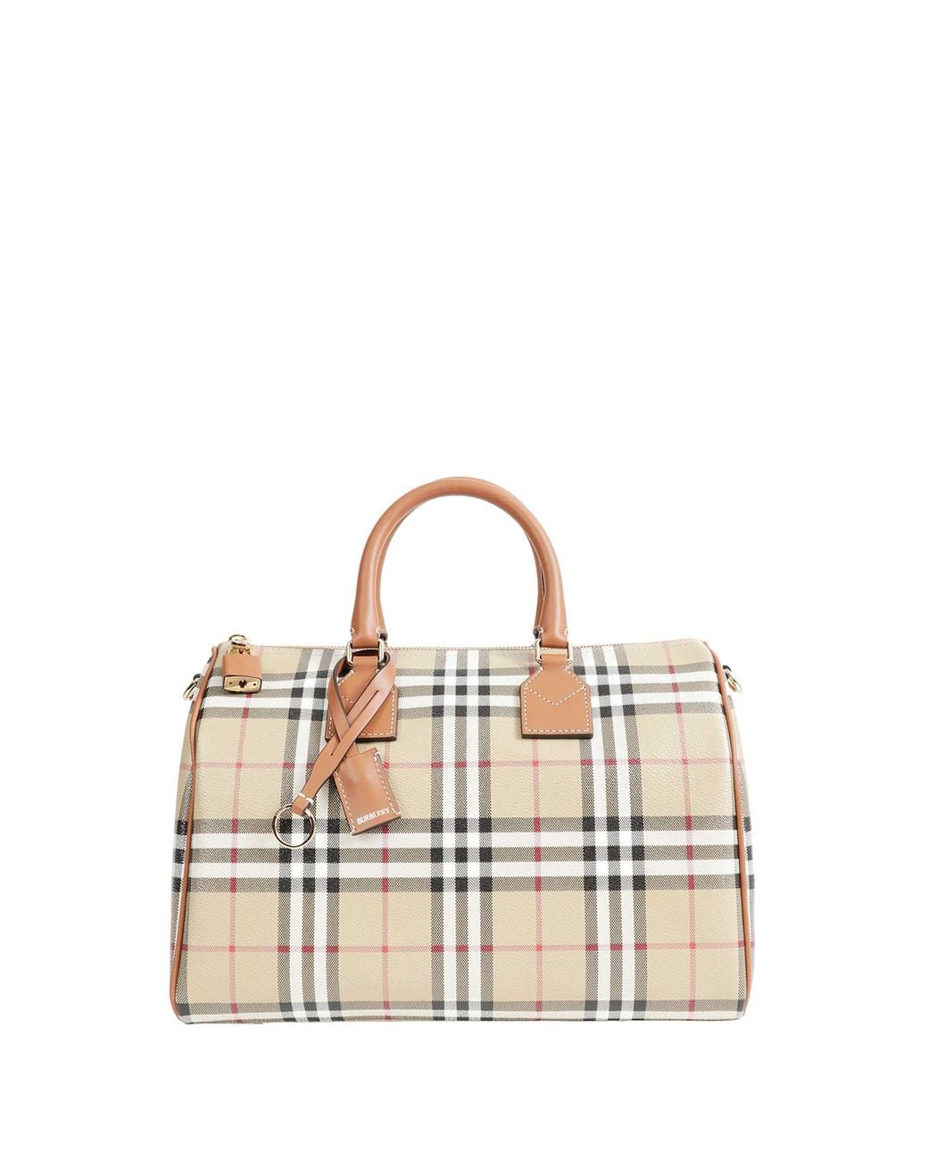 Burberry Brown Medium Check Bowling Bag