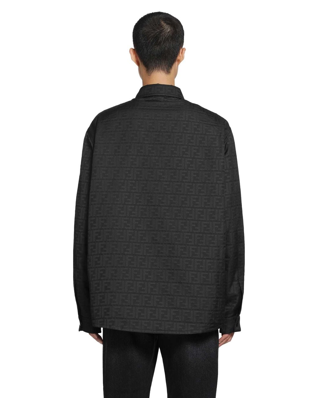 Fendi Black Ff Zucca Jacquard Blouson Jacket for men