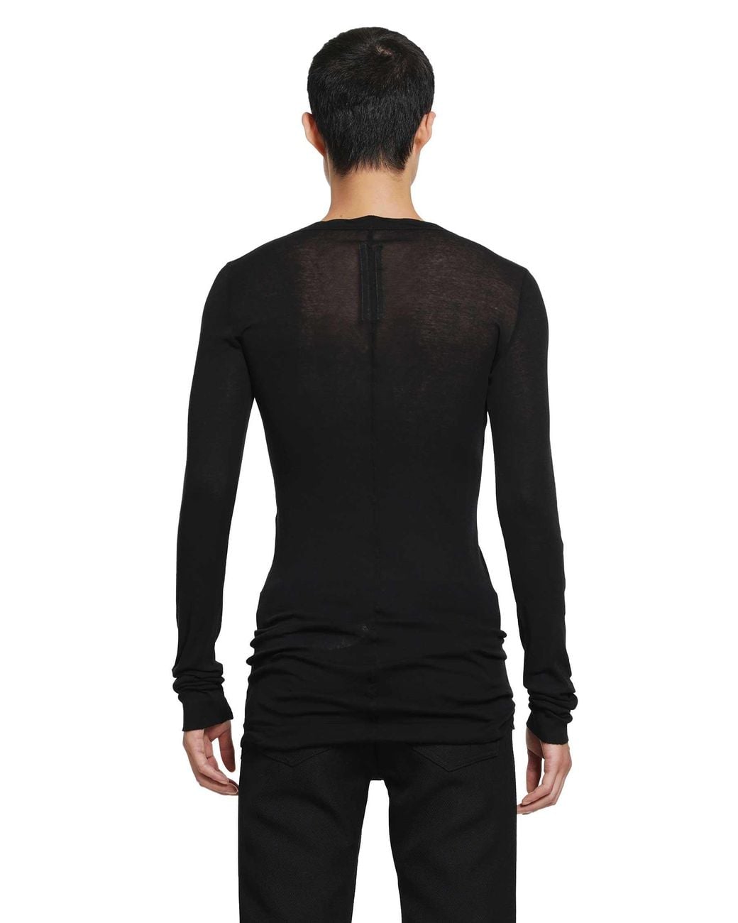 Rick Owens Black Tower Rib Ls T for men