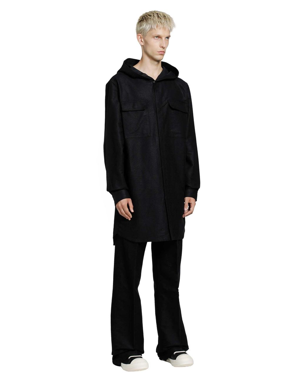 Rick Owens Black Tower Hooded Outershirt for men