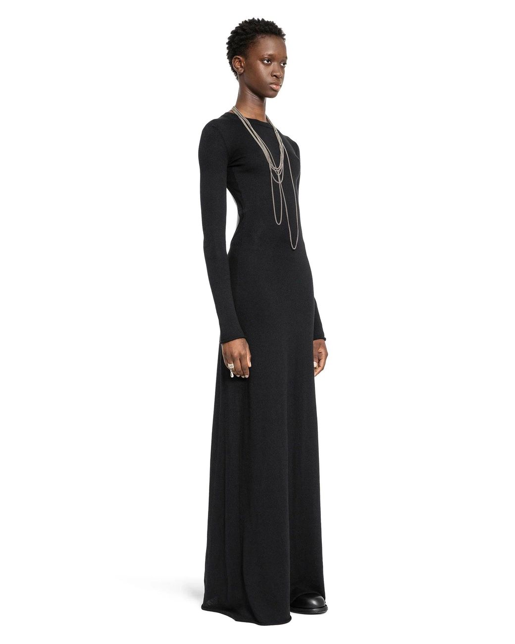 Ann Demeulemeester Black Eva Long Open Back Dress