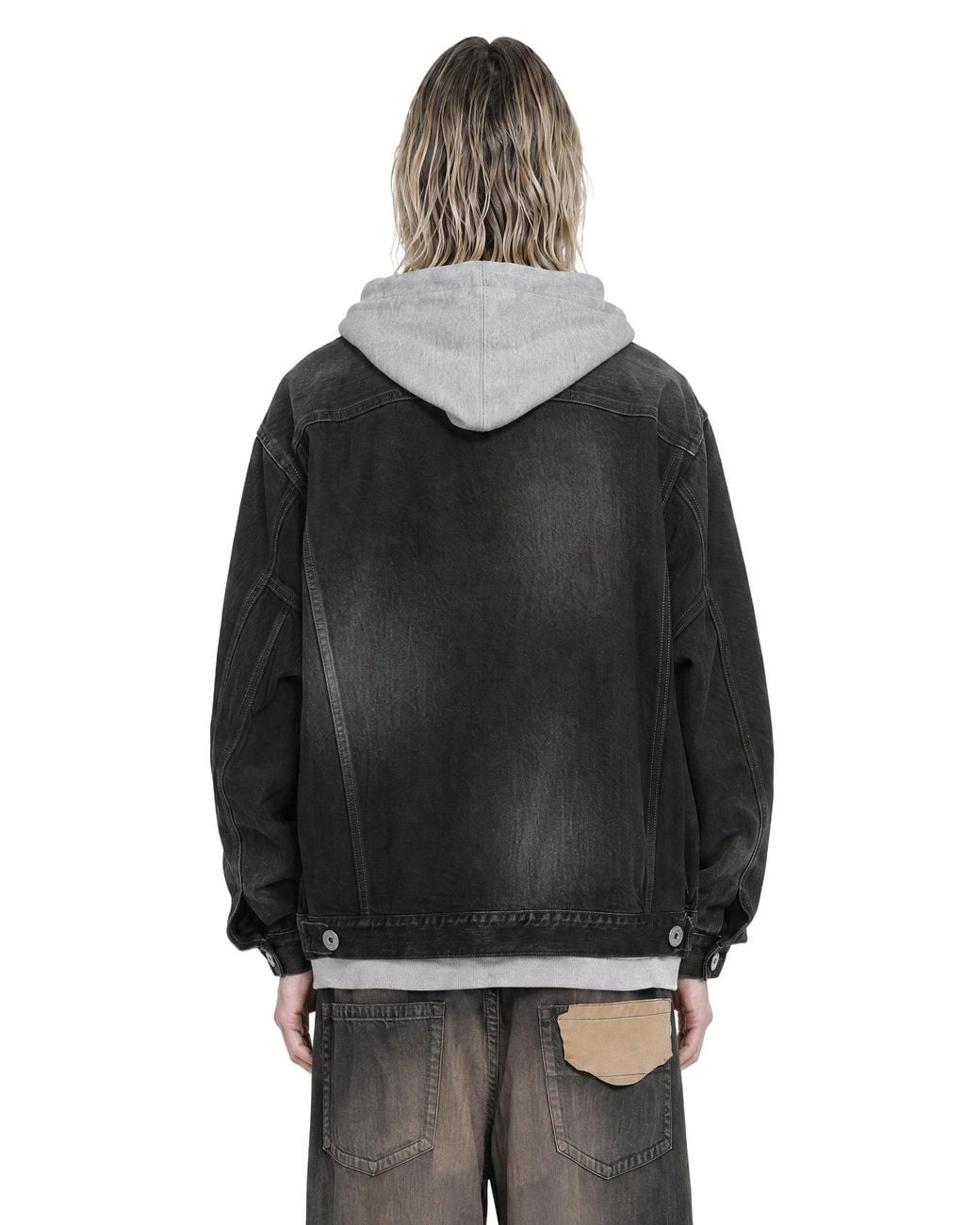 Maison Mihara Yasuhiro Black Triple Layered Denim Jacket for men