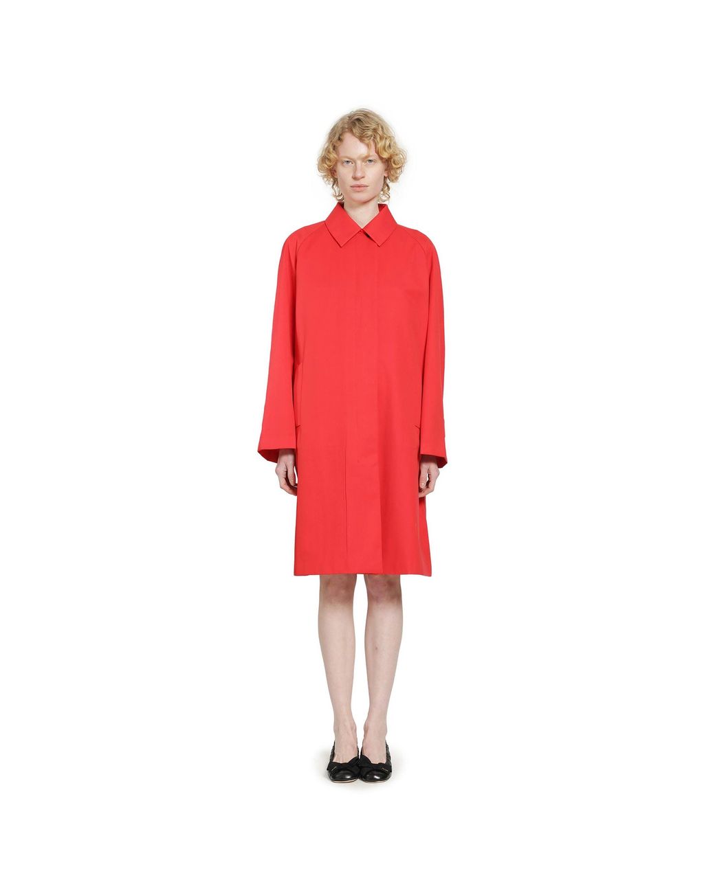 Prada Red Gabardine Trench Coat