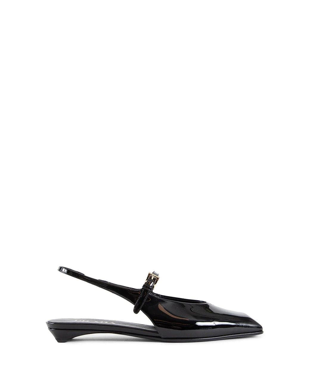 Prada Black Patent Leather Slingback Ballerinas