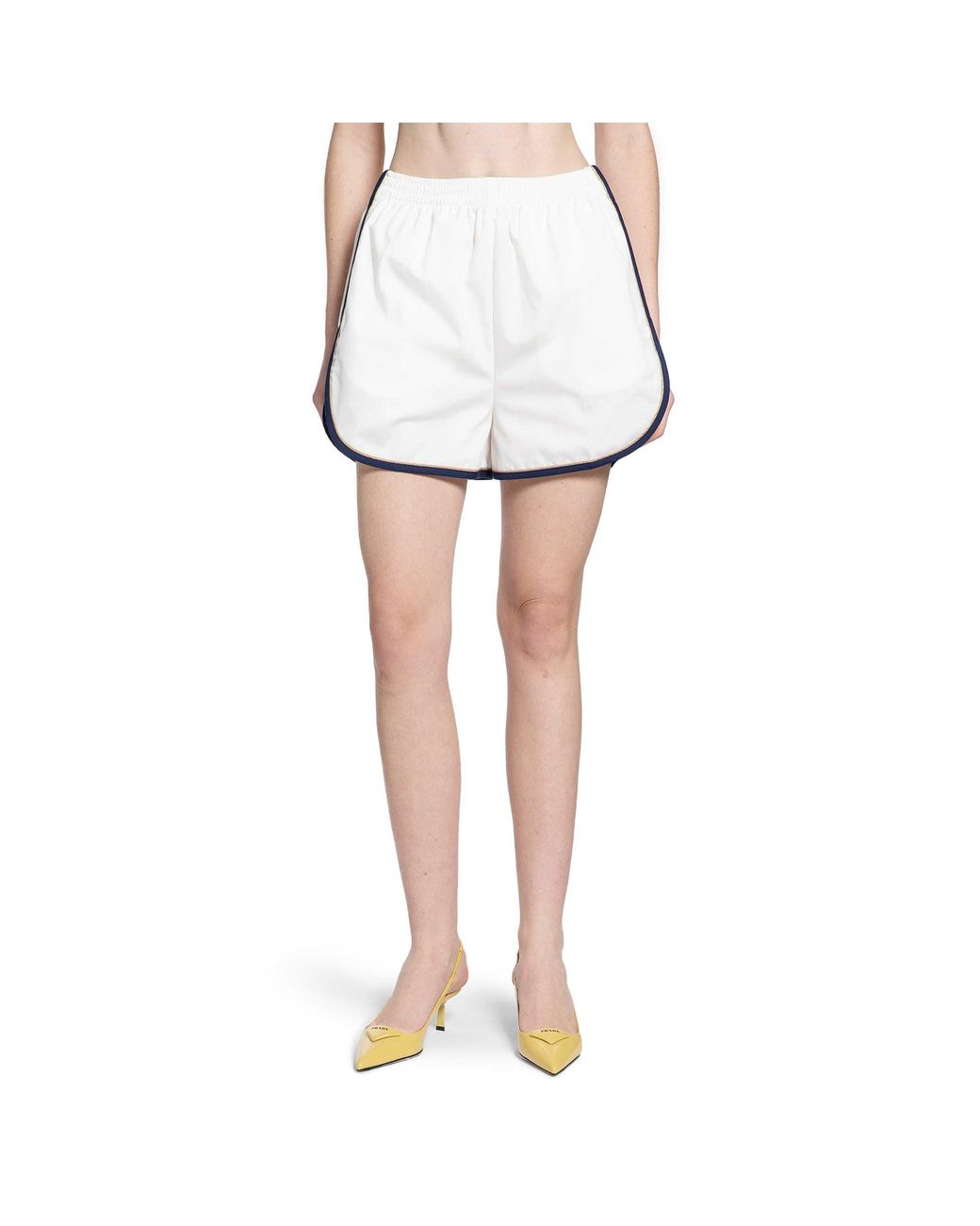 Prada White Cotton Poplin Shorts