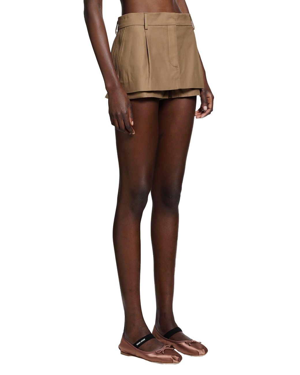 Acne Natural Layered Satin Mini Skirt