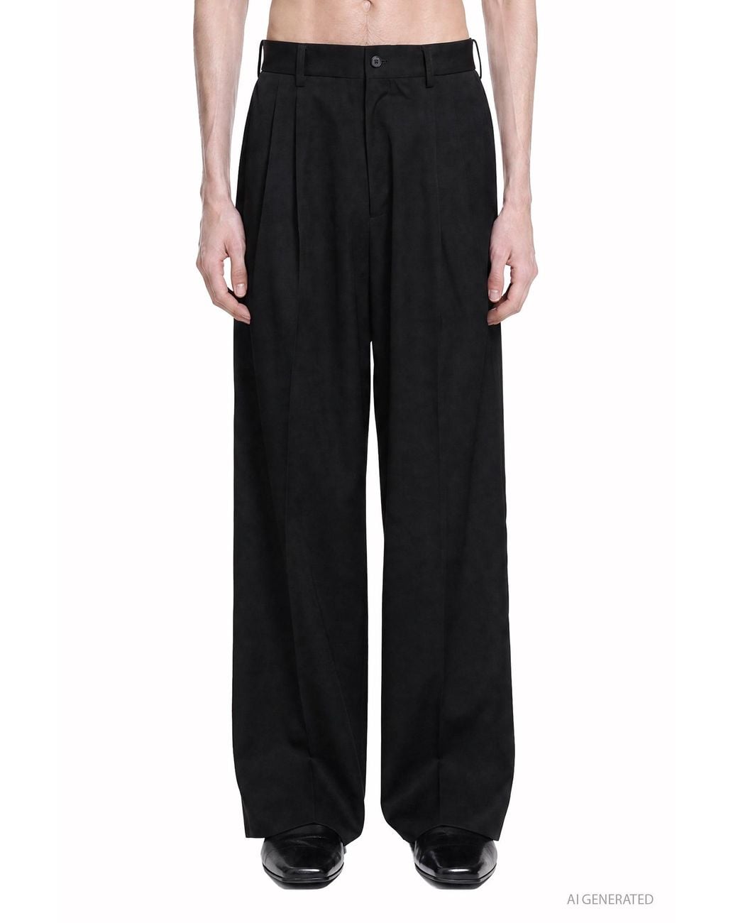 Ssstein Black Long Wide Trousers for men