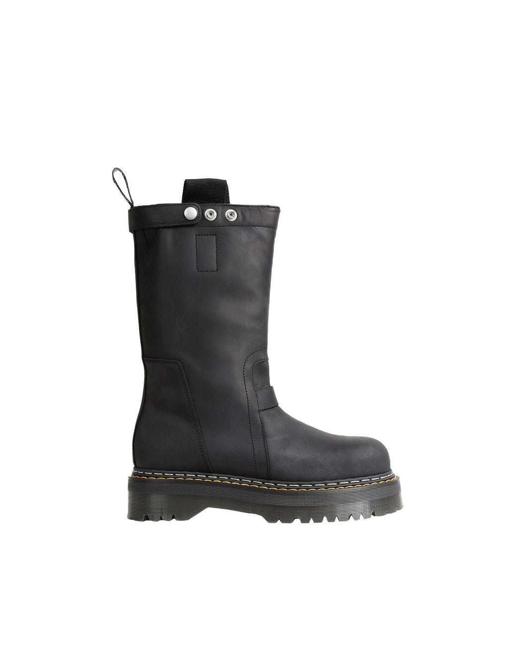 Rick Owens Black Dr. Martens X Quad Sole Pull On Boots for men