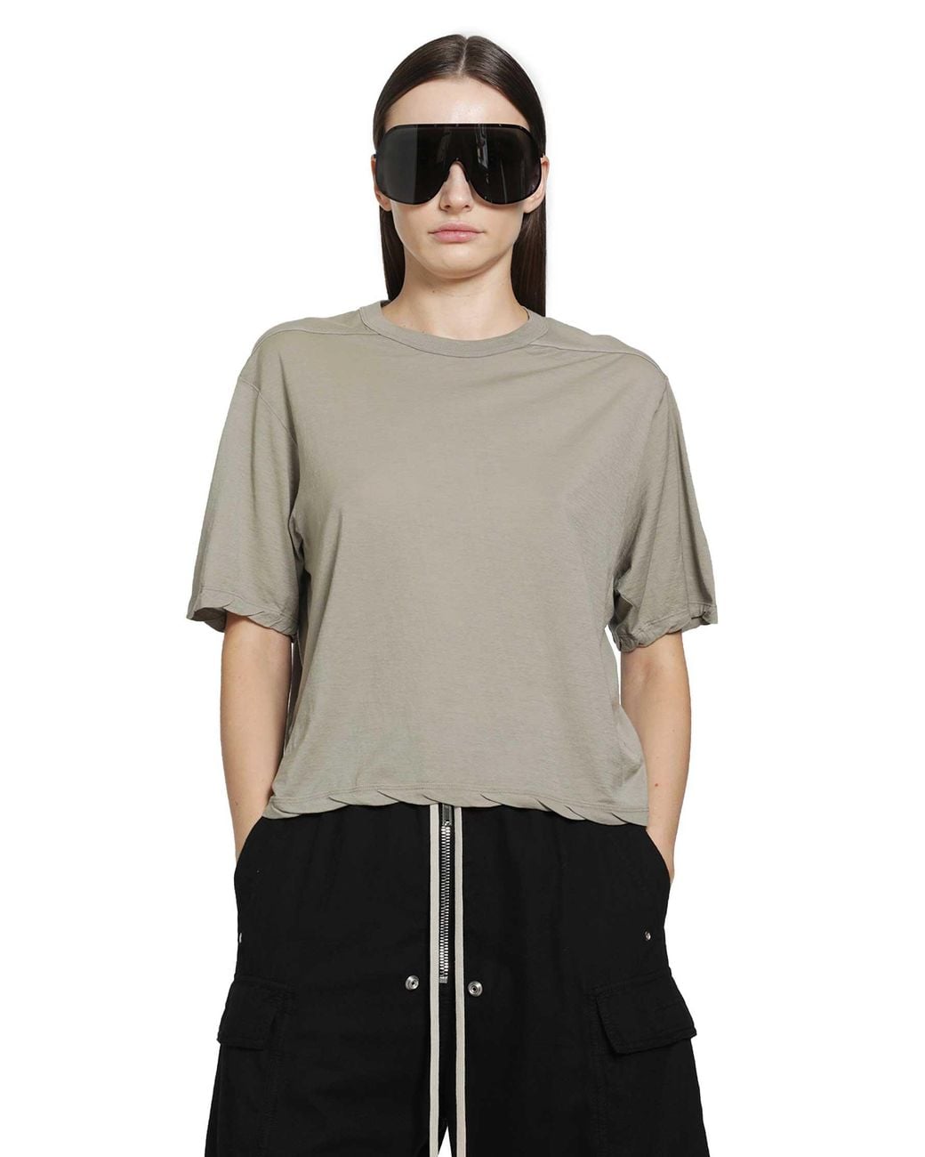 Rick Owens Gray Tower Basic Ss T