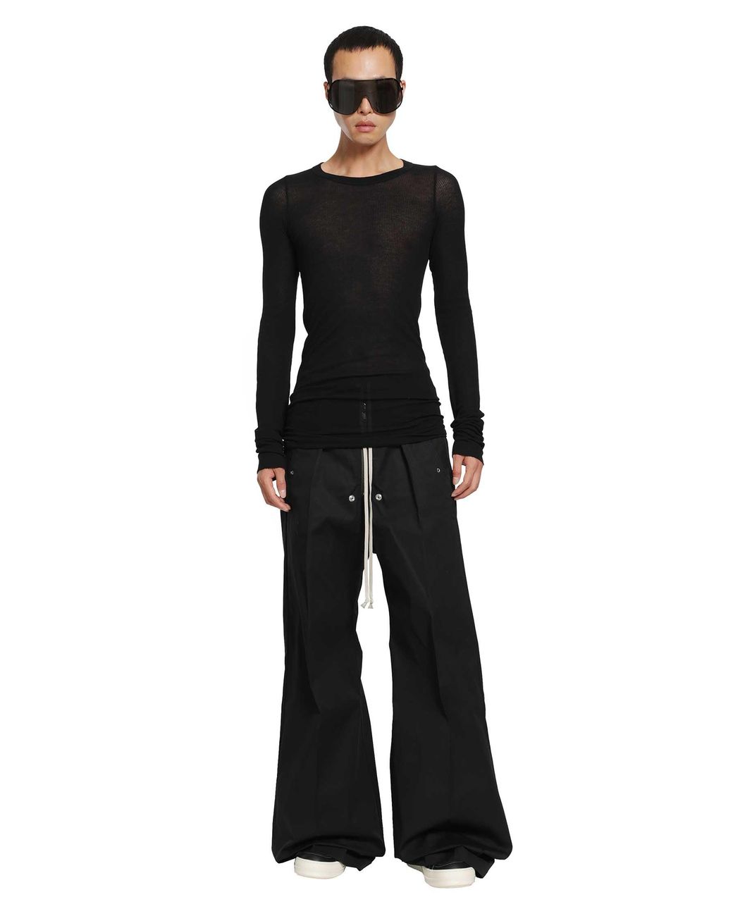 Rick Owens Black Tower Rib Ls T for men