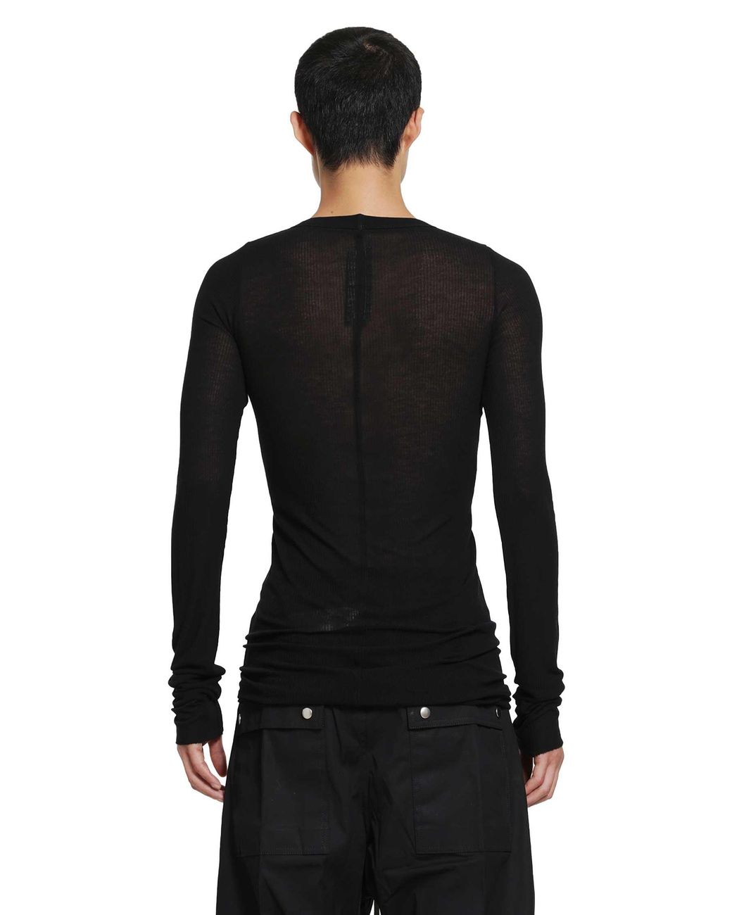 Rick Owens Black Tower Rib Ls T for men