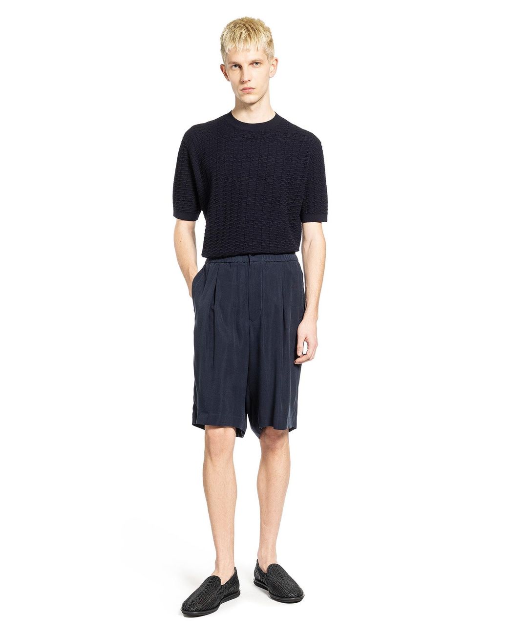 Giorgio Armani Blue Virgin Wool T-Shirt for men