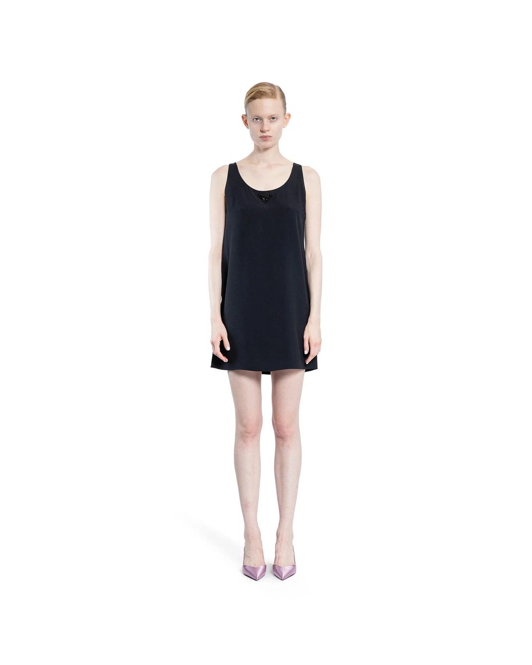 Prada Blue Sablé Slip Dress