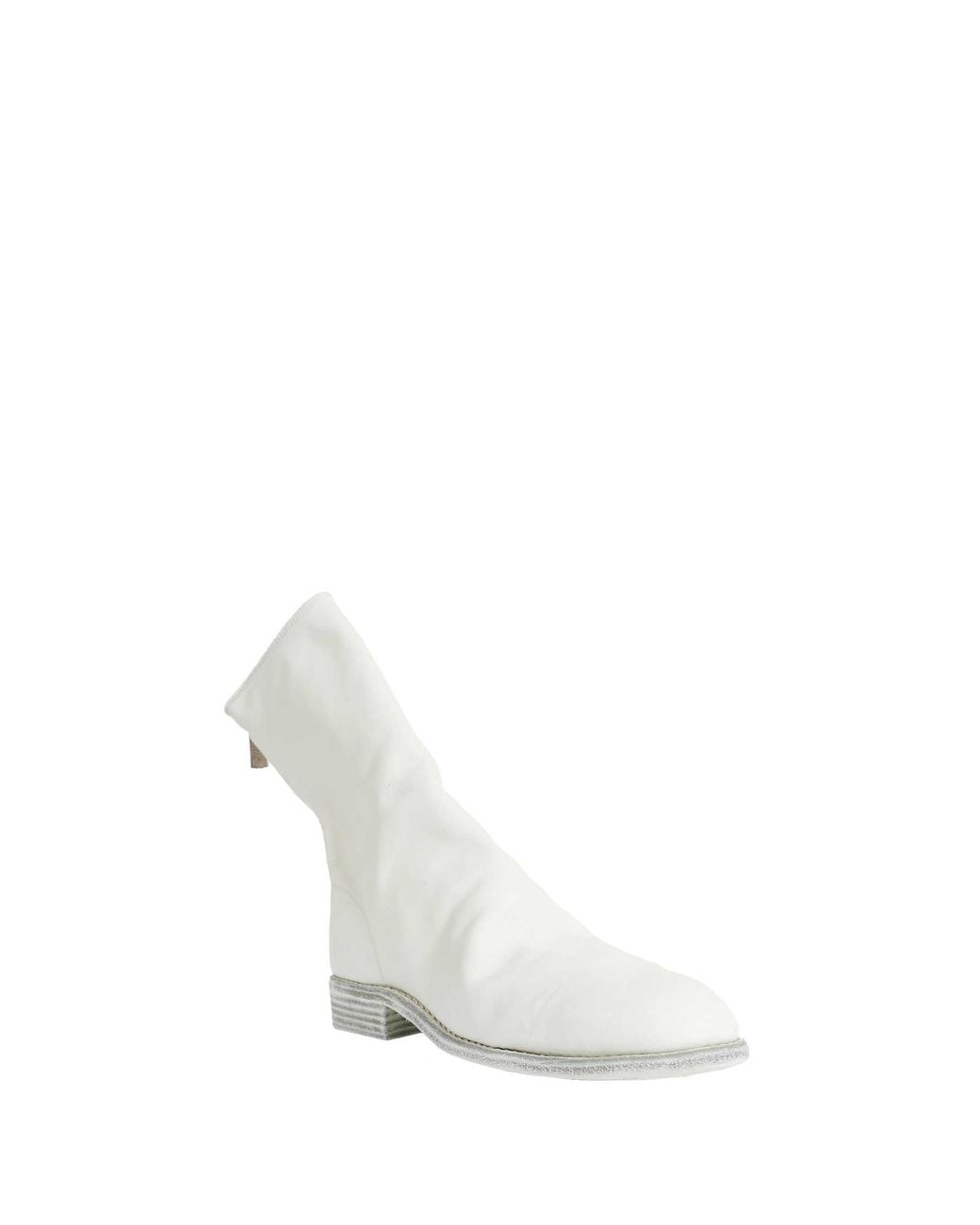 Guidi White Back Zip Mid Boots