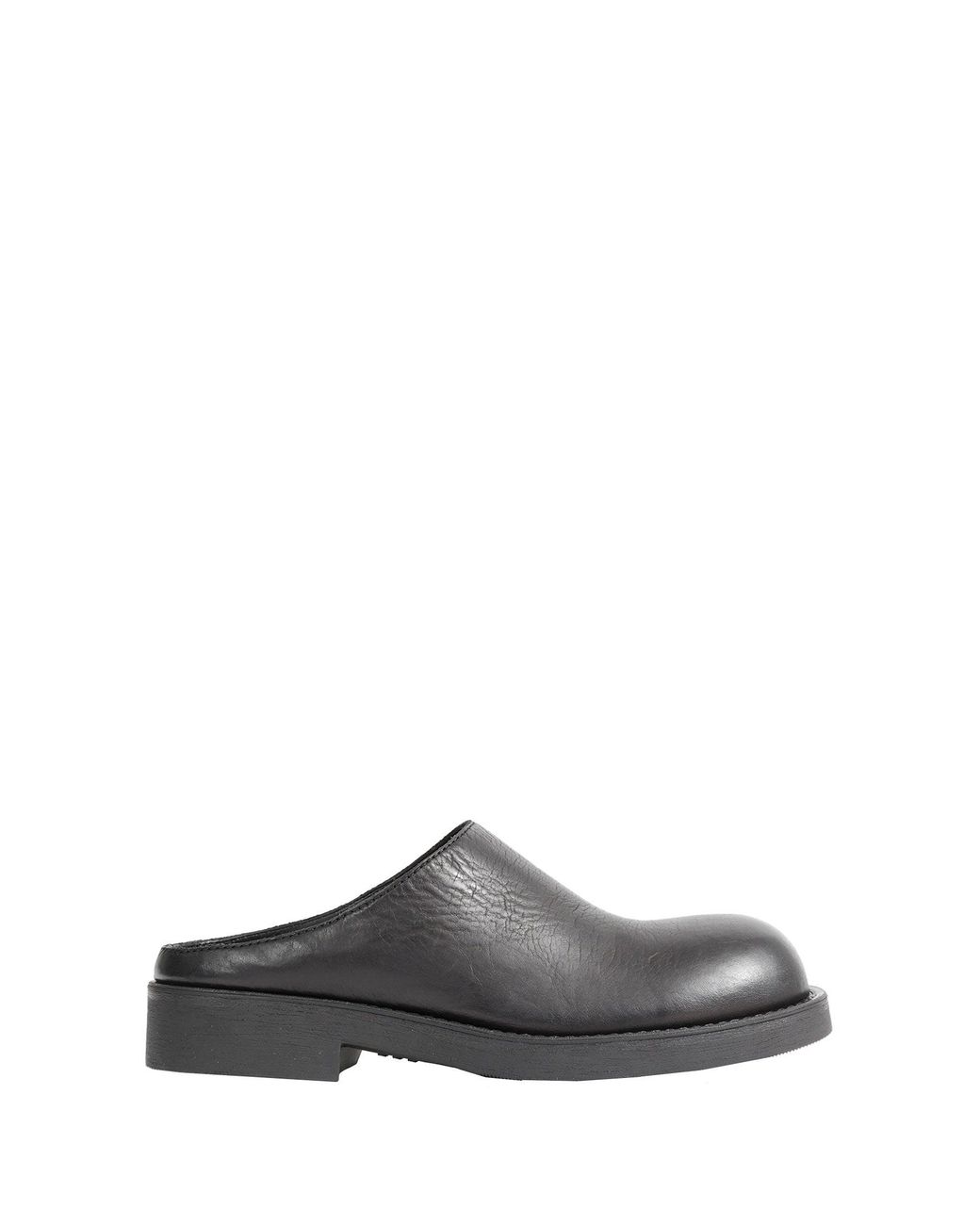 MM6 by Maison Margiela Black Leather Slippers for men