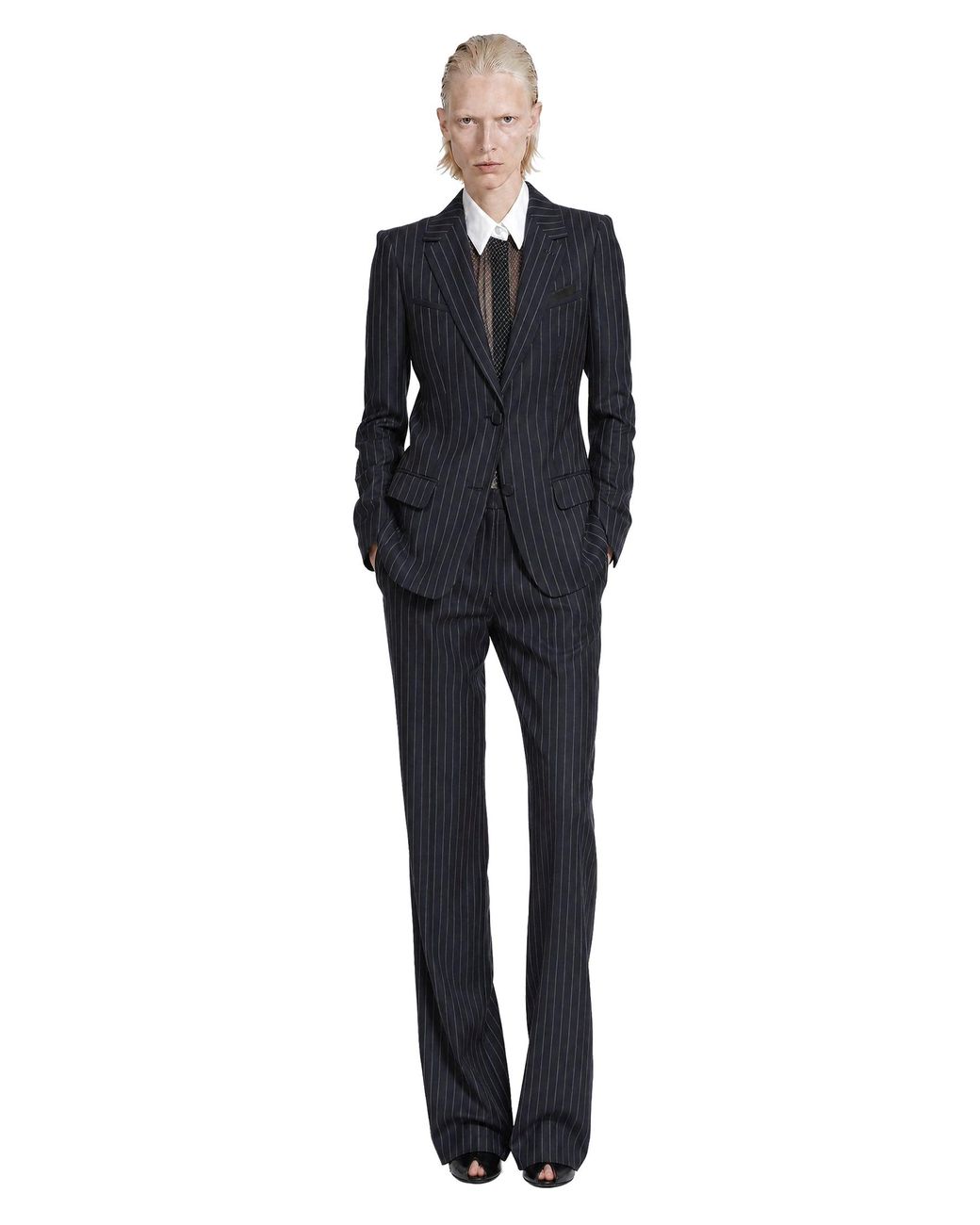 Tom Ford Black Chalk Sripe Wool Mohair Blazer