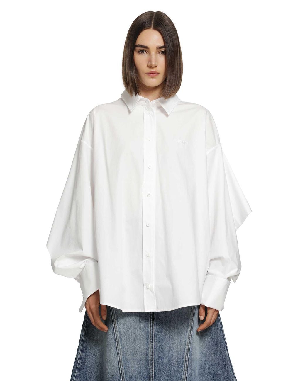 The Attico White Cotton Poplin Shirt