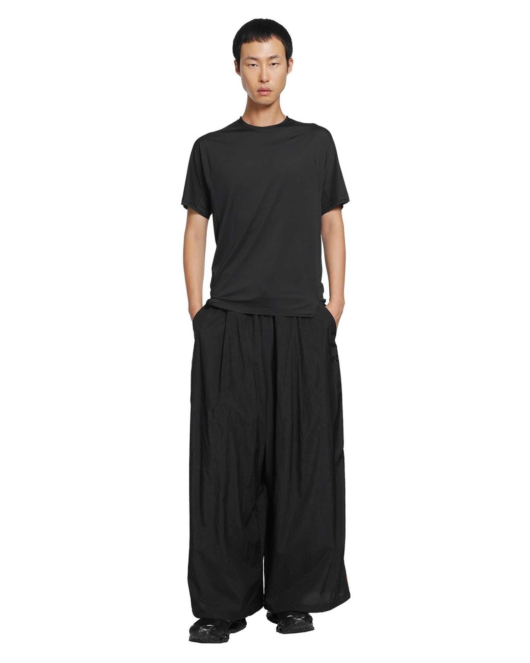 Y-3 Black Gradient 3-Stripes Wide Track Bottoms for men