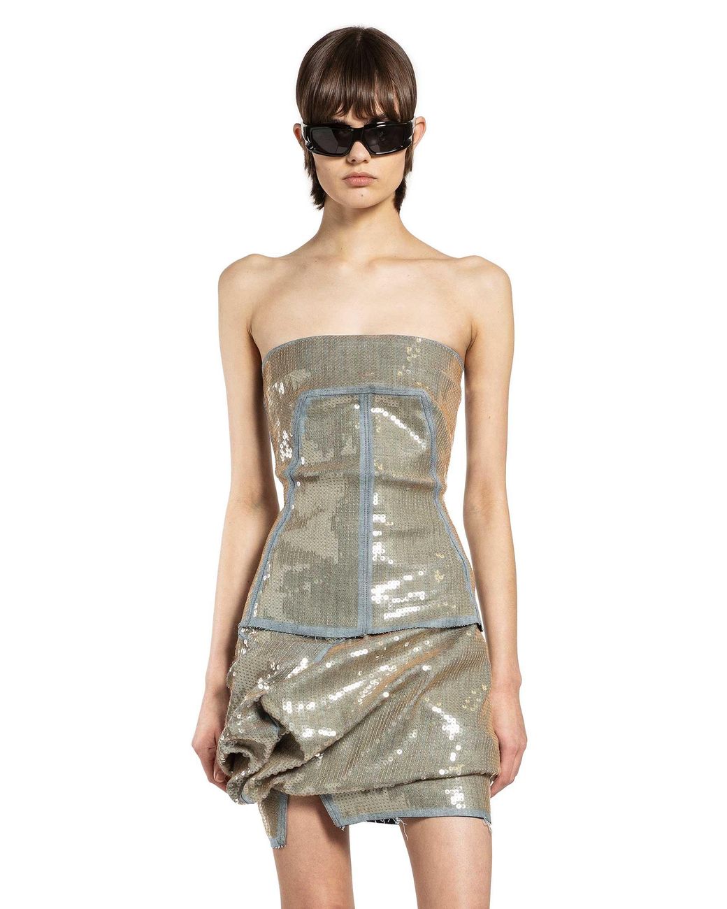 Rick Owens Gray Temple Bustier Top